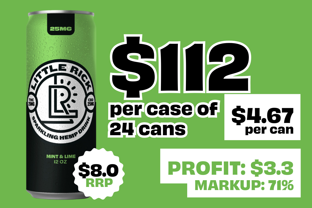 Mint & Lime | 24 Case | Wholesale features 24 bottles neatly arranged, showcasing their sleek design and branding for bulk purchasing.