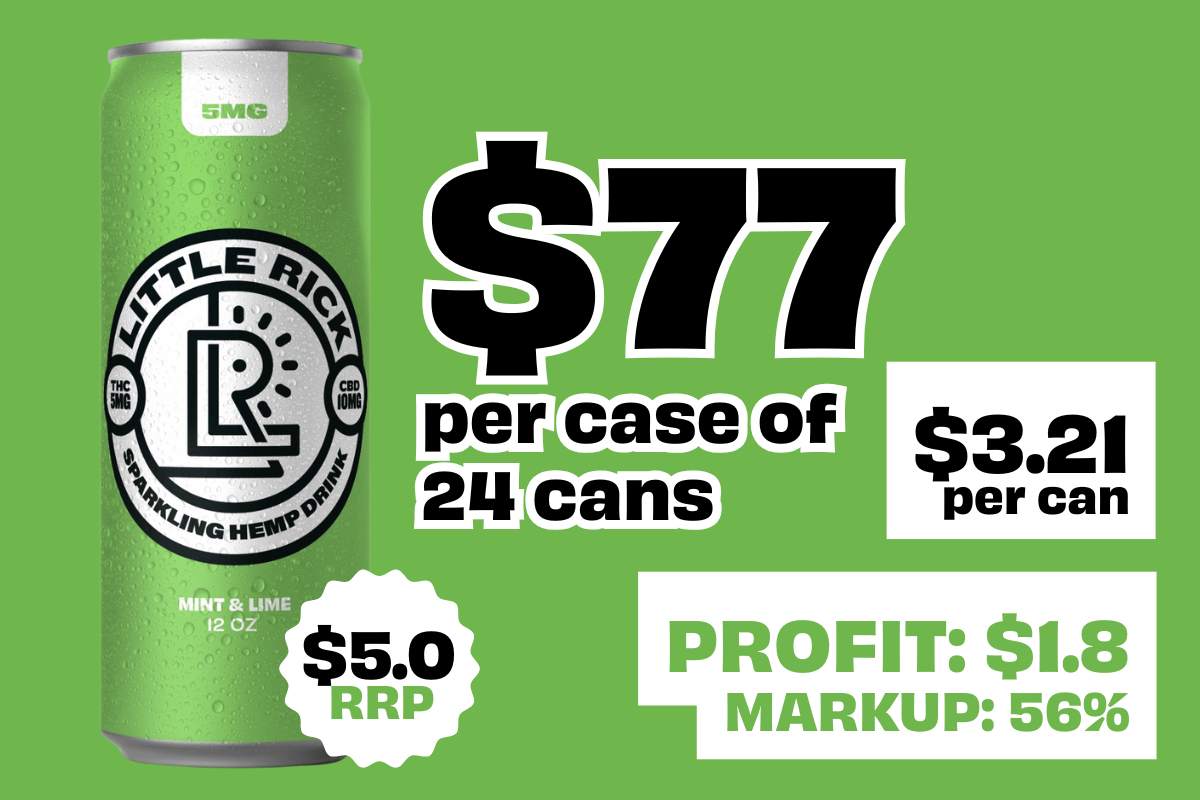 Mint & Lime | 24 Case | Wholesale features neatly arranged refreshing beverage cans in a compact case, ideal for bulk purchase.