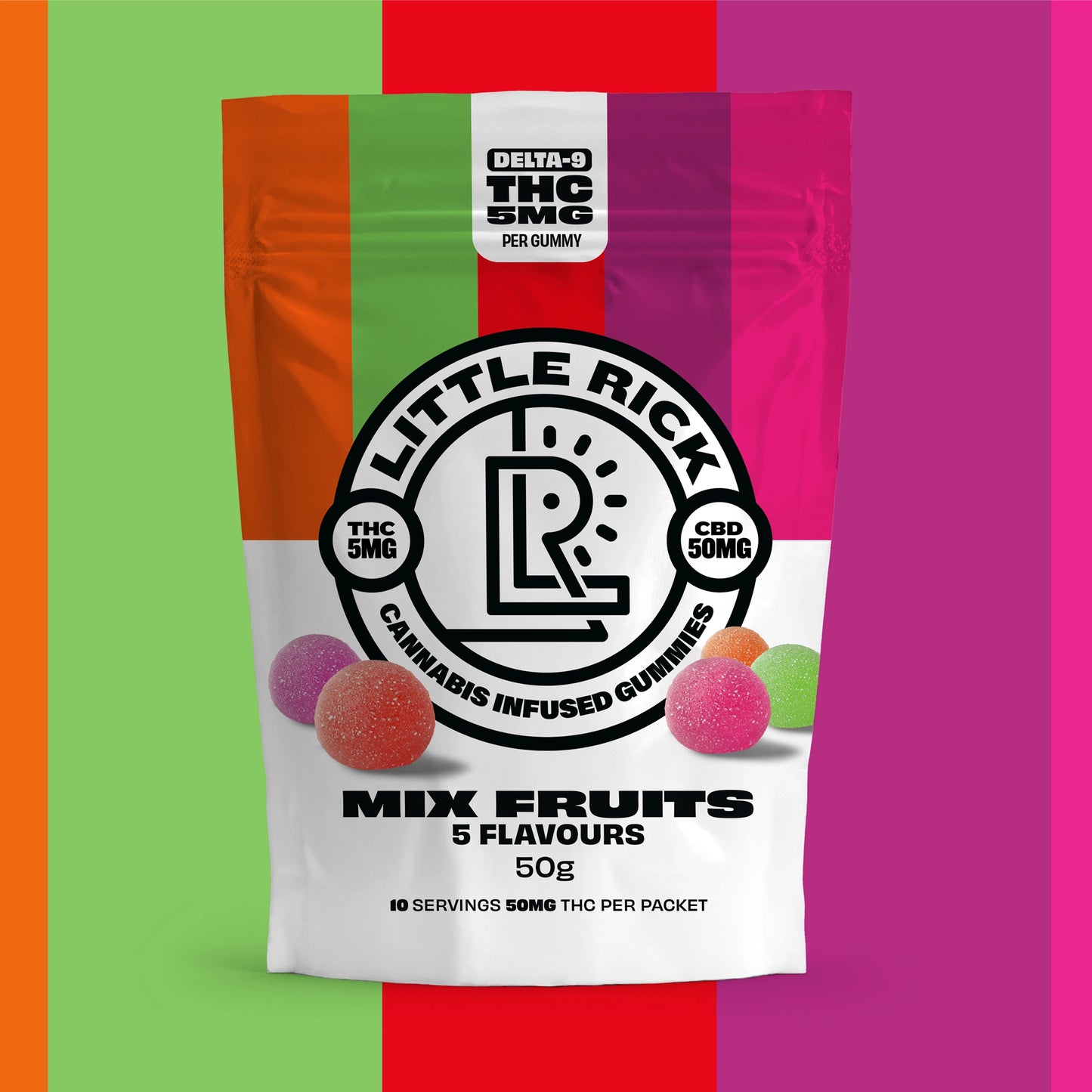 Mix Fruits - Rapid Onset 5mg Delta-9 THC Gummies