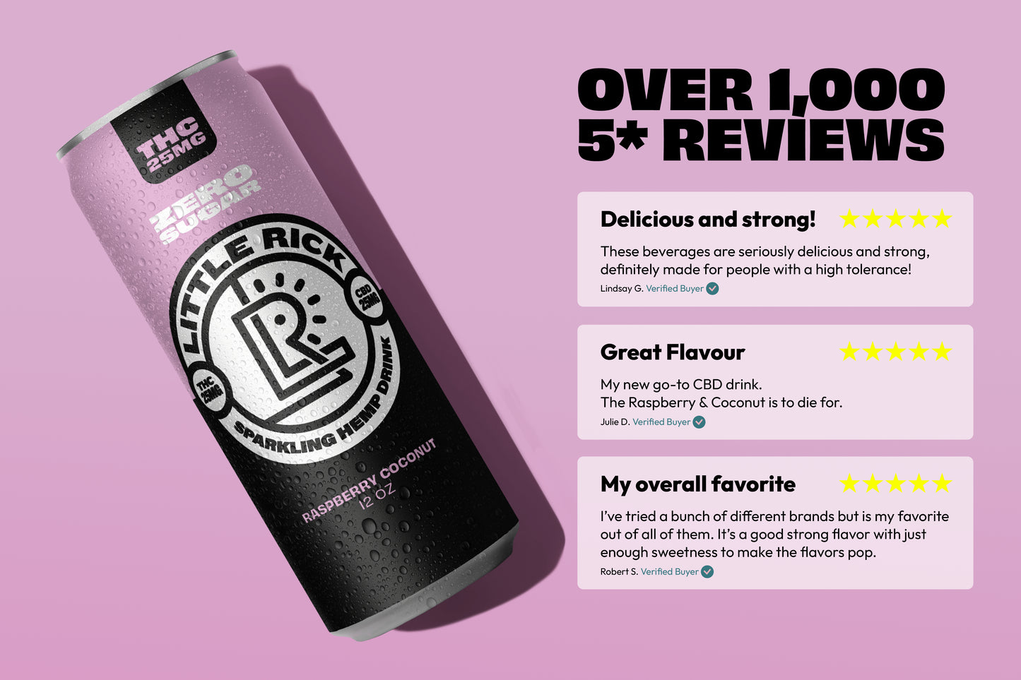 Raspberry Coconut - 25mg THC Drink