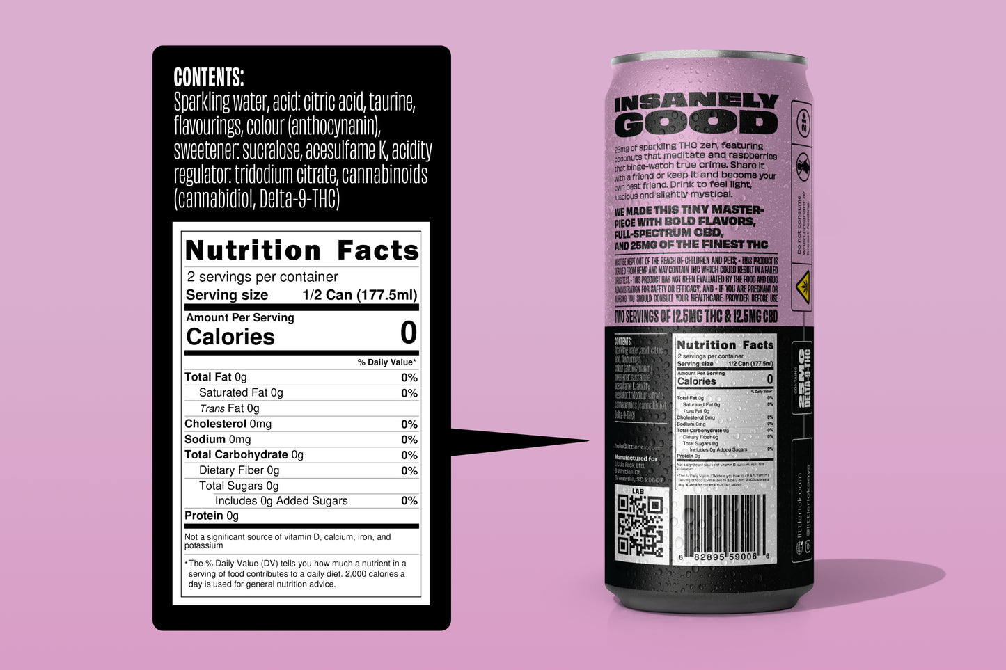 Raspberry Coconut - 25mg THC Drink