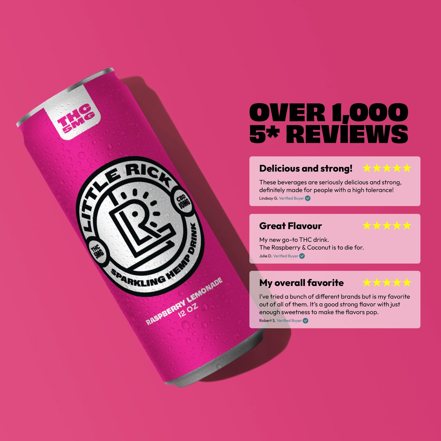 Raspberry Lemonade - 5mg THC Drink