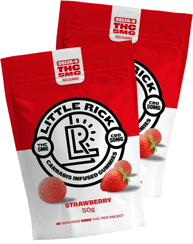Strawberry 5mg THC gummies.