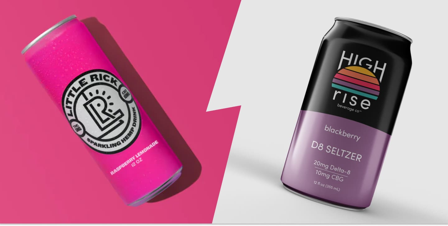 Comparing LittleRick and HighRiseBeverage THC products.