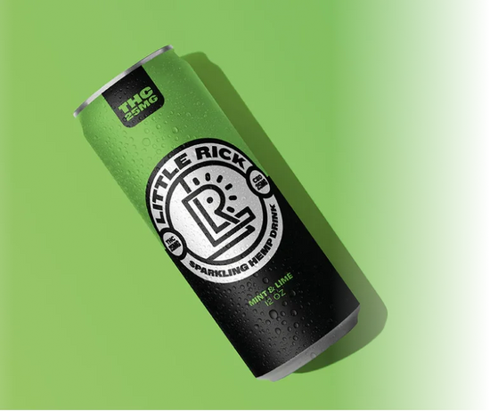 Little Rick's 25mg Mint Lime drink banner.