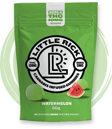 Watermelon 10mg THC gummies.