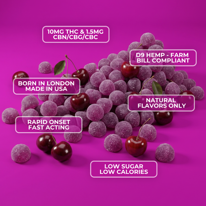Cereza - Gomitas de Delta-9 THC de 10 mg de inicio rápido