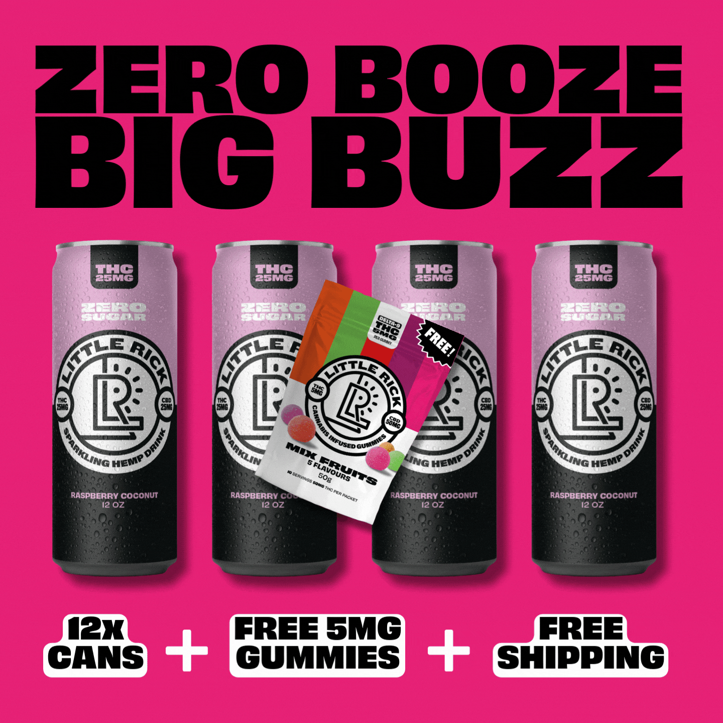 Little Ricks Lucky Dozen: free THC gummies & shipping included.