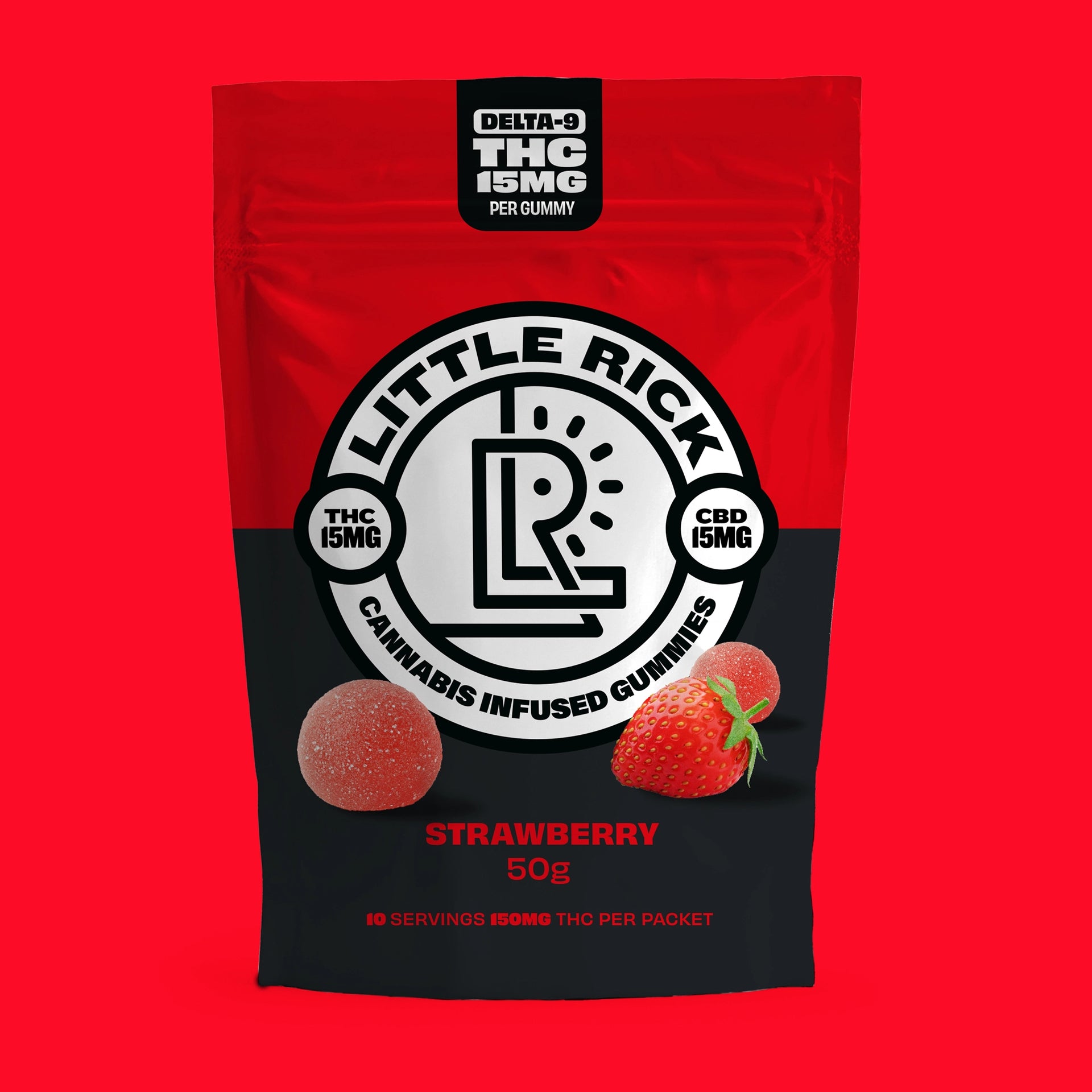 Strawberry - Rapid Onset 15mg Delta-9 THC Gummies – Little Rick US