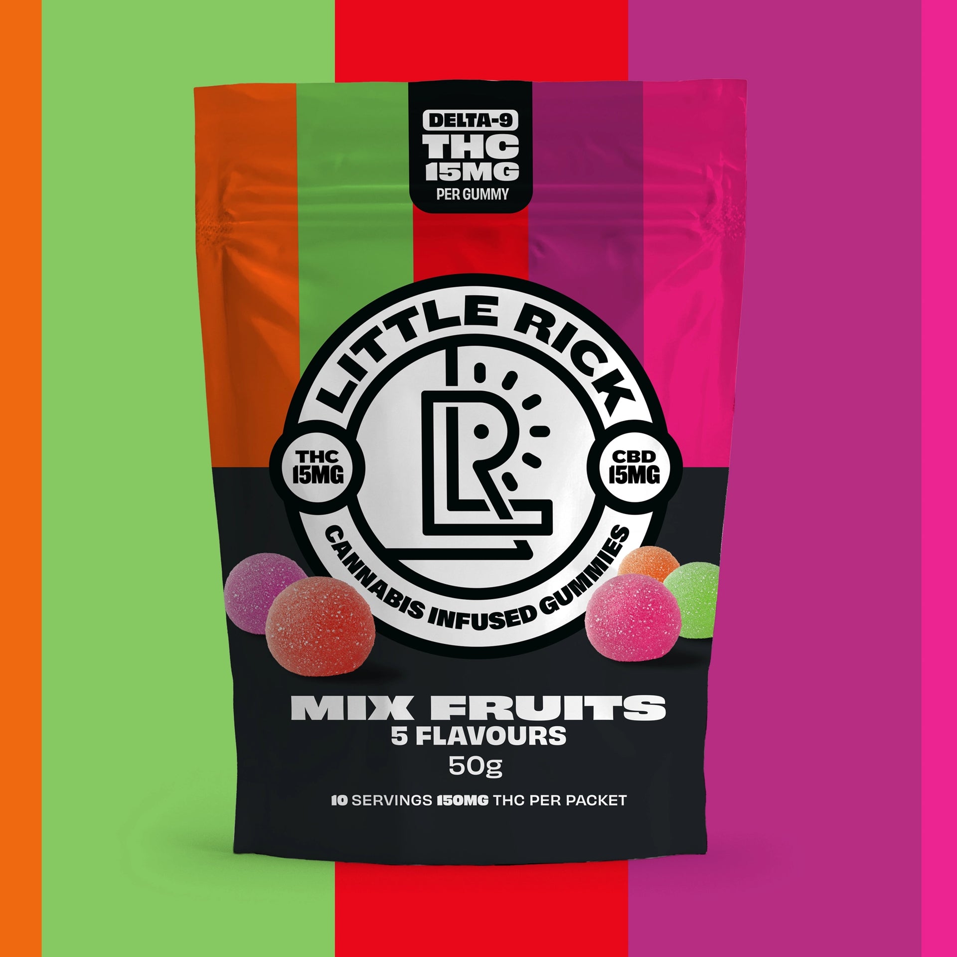 Mix Fruits - Rapid Onset 15mg Delta-9 THC Gummies – Little Rick US