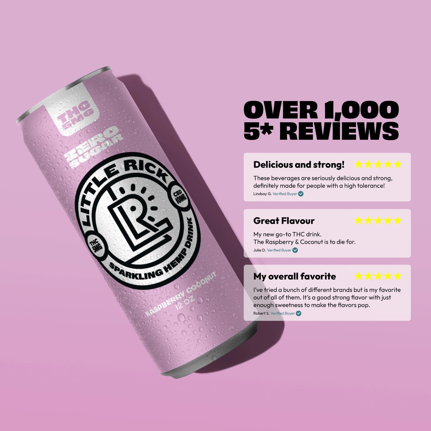 Raspberry Coconut - 5mg THC Drink