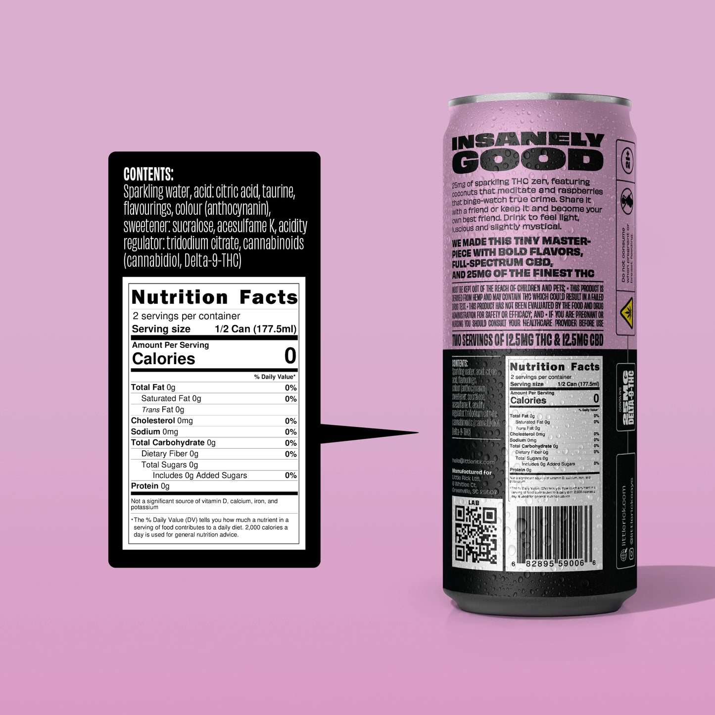 Raspberry Coconut - 25mg THC Drink