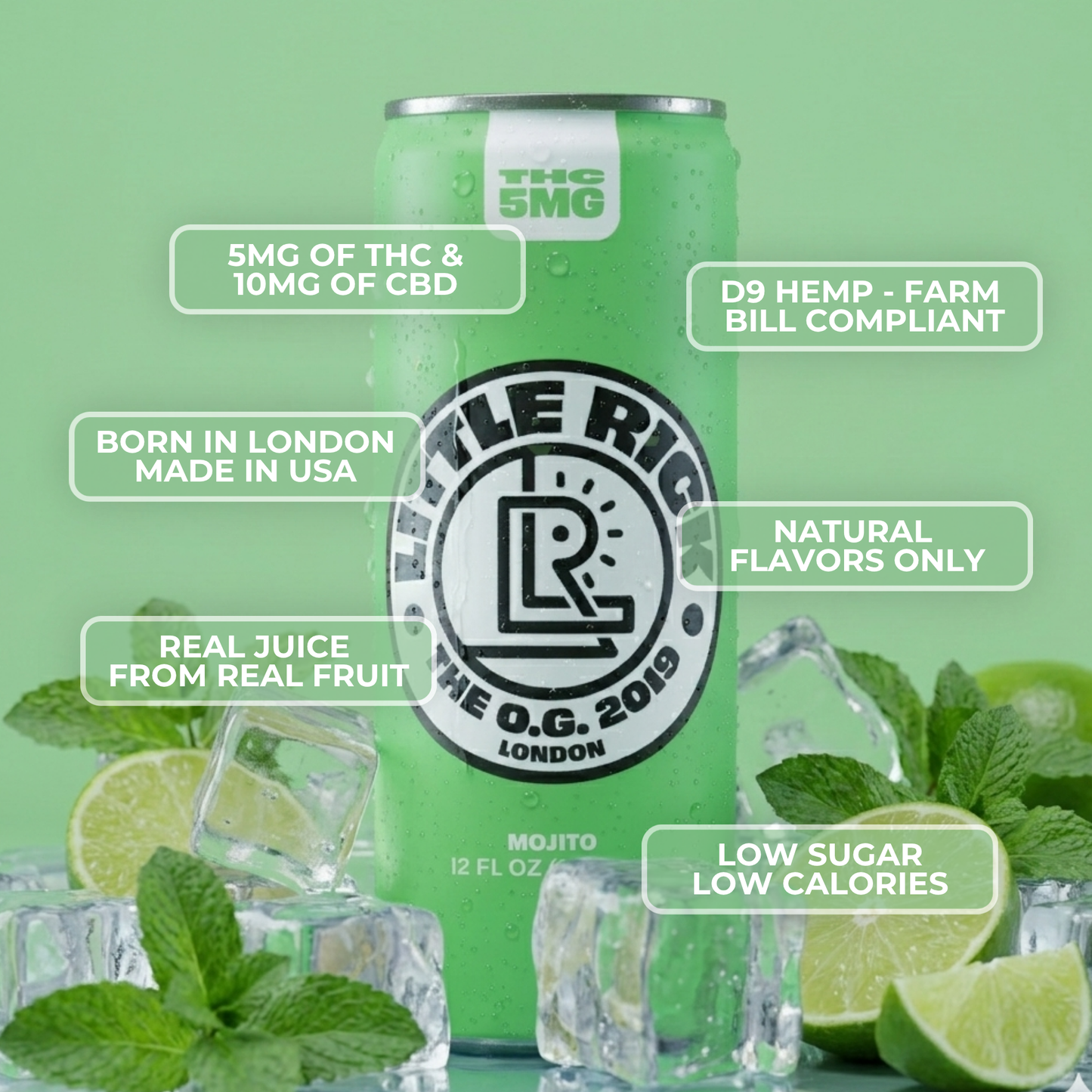 Mint & Lime - 5mg THC Drink