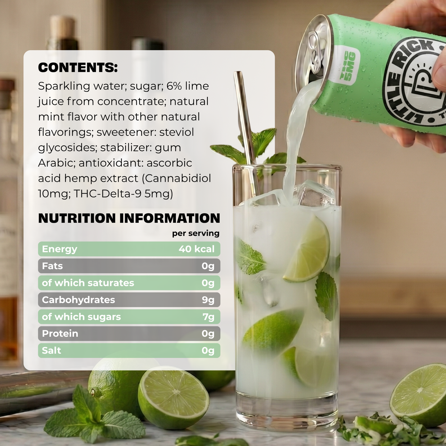 Mint & Lime - 5mg THC Drink