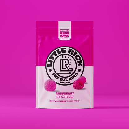 Gomitas de frambuesa con delta-9 THC de 10 mg de inicio rápido
