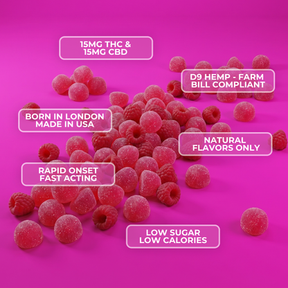 Raspberry - Rapid Onset 15mg Delta-9 THC Gummies
