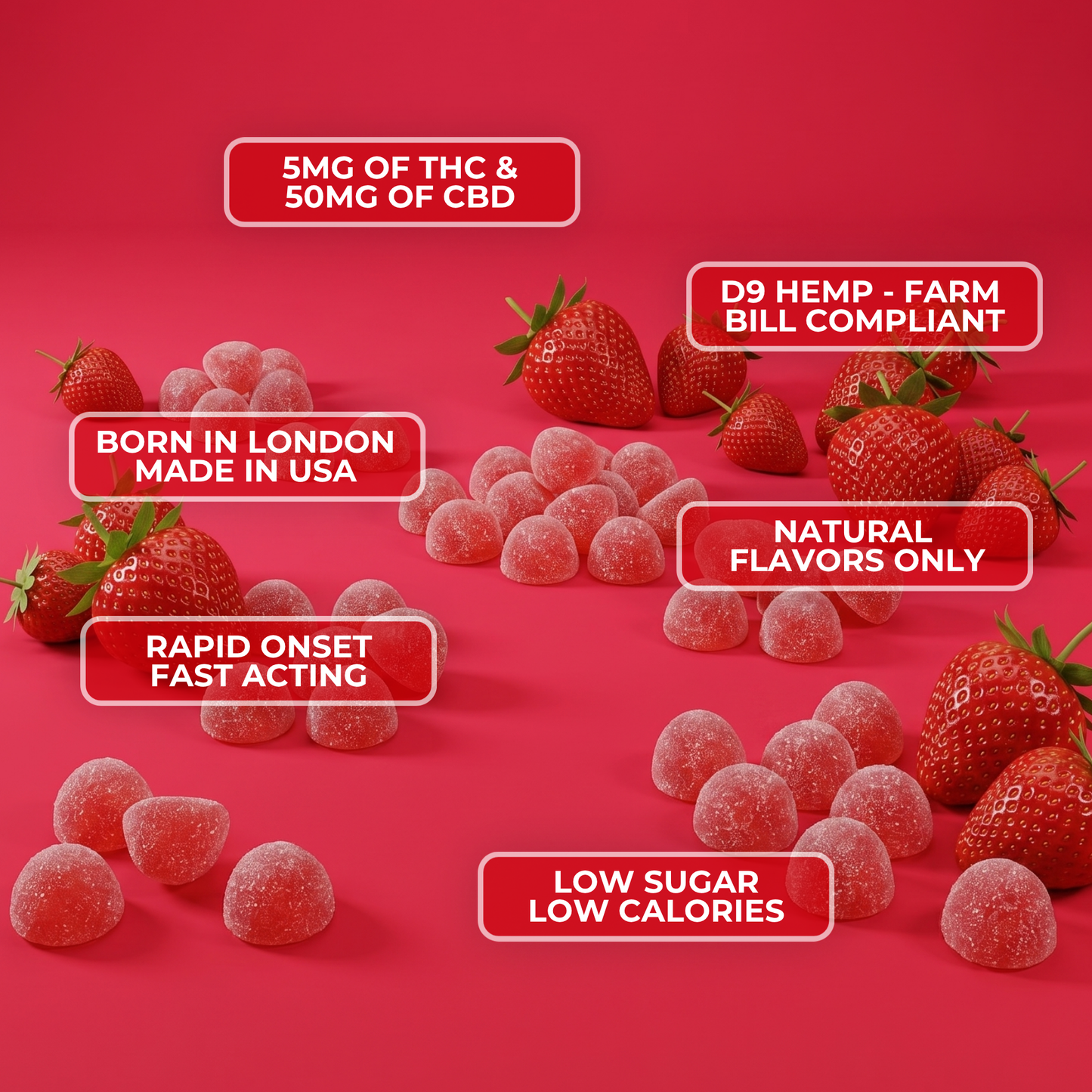 Strawberry - Rapid Onset 5mg Delta-9 THC Gummies