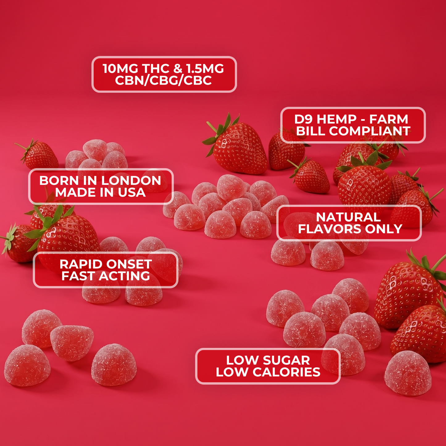 Strawberry - Rapid Onset 10mg Delta-9 THC Gummies