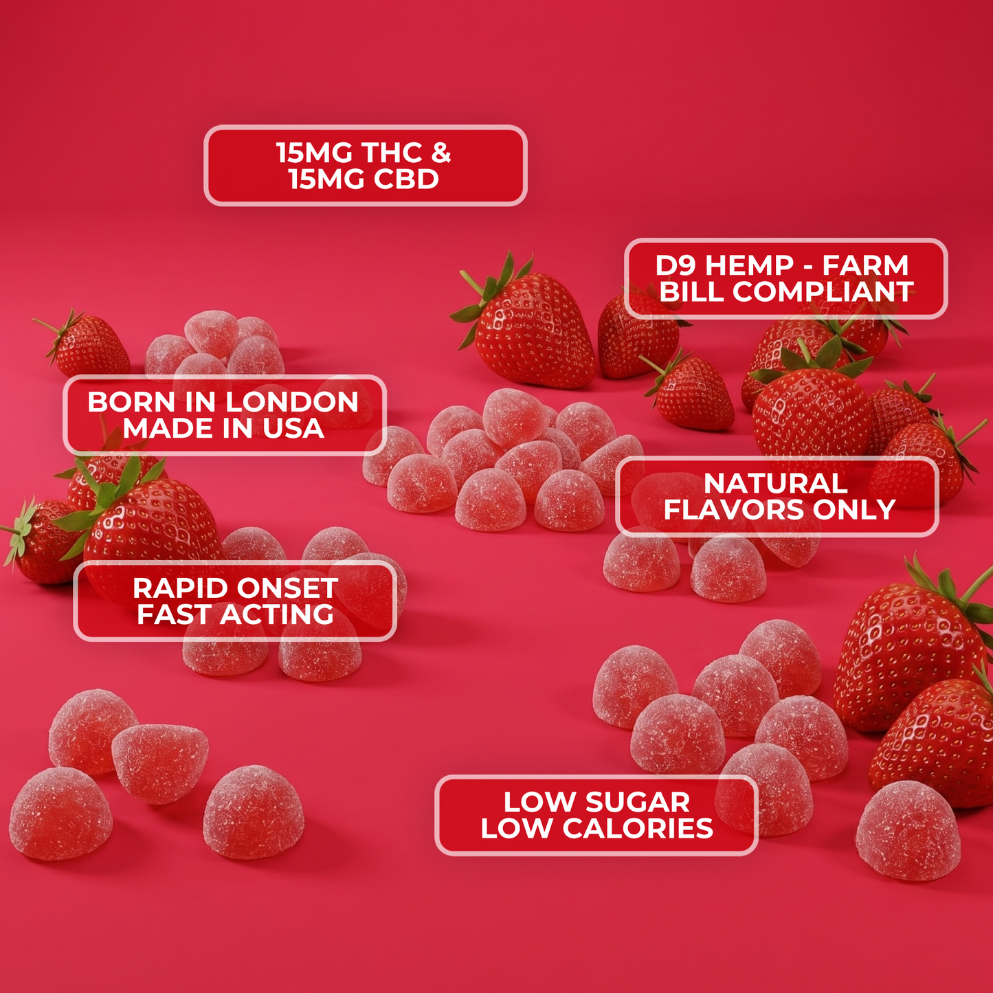 Strawberry - Rapid Onset 15mg Delta-9 THC Gummies