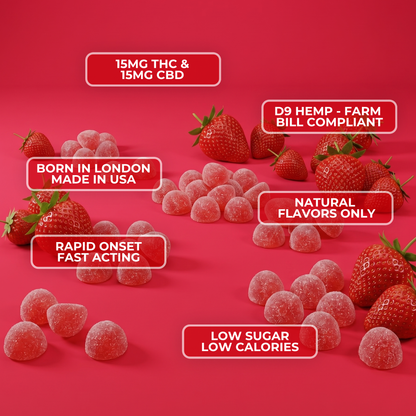 Strawberry - Rapid Onset 15mg Delta-9 THC Gummies