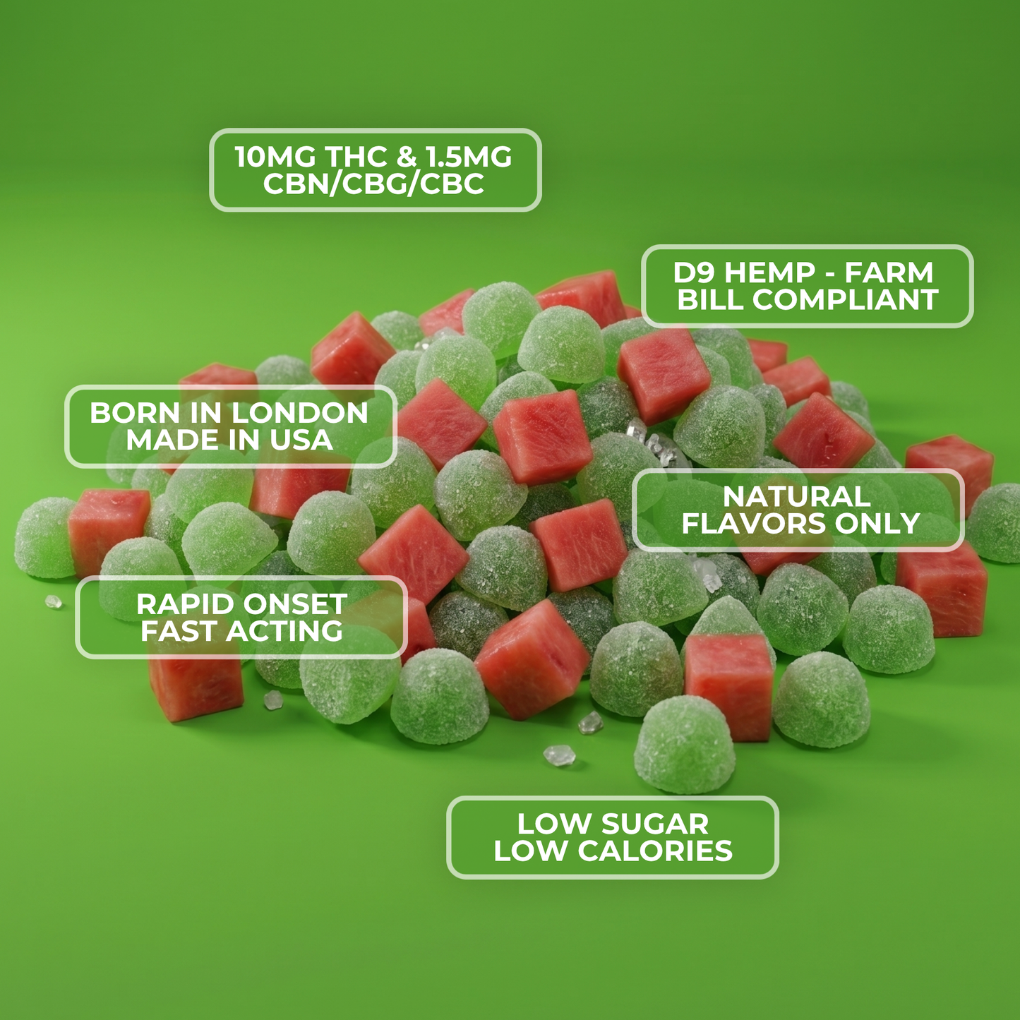 Watermelon - Rapid Onset 10mg Delta-9 THC Gummies