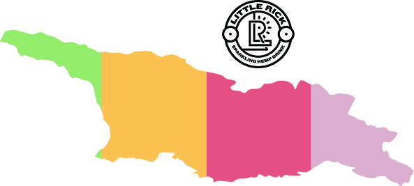 Colorful map divided into four regions with the Little Rick logo above to the right.