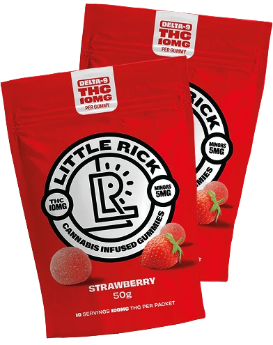 Strawberry 10mg THC gummies.